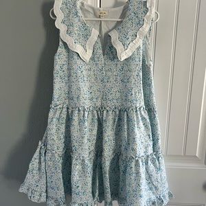 Delicate gardens light blue floral print dress - Red Dress
